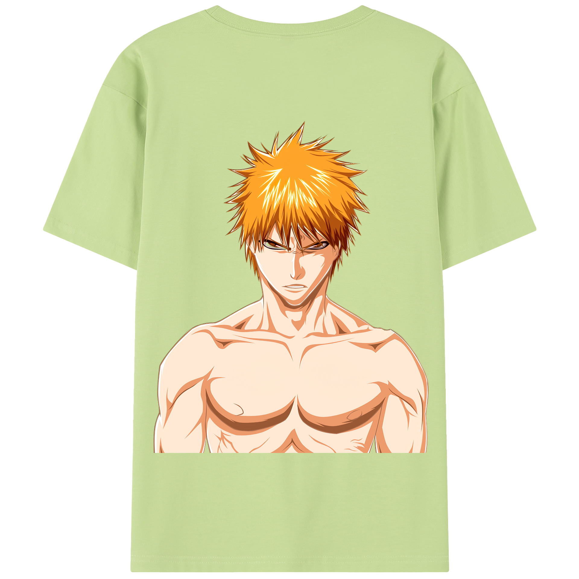 （画像用） ブリーチ 黒崎一護（くろさき いちご）BLEACH Kurosaki Ichigo 綿100％半袖Tシャツ（背面プリント）